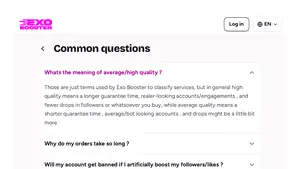 Official Exo Booster website questions page.